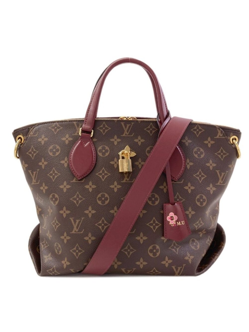 Louis Vuitton Flower Zipped Tote MM Handbag Monogram Canvas